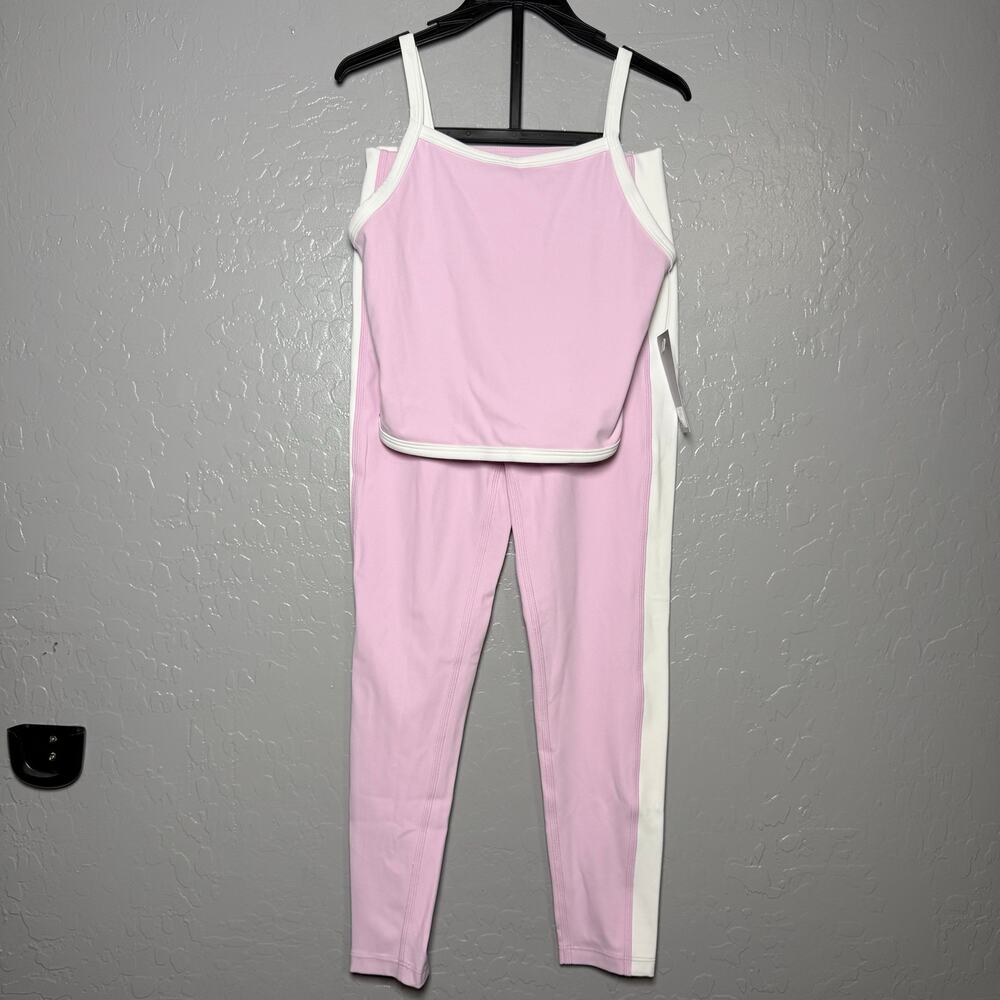 Zella Girls 2 Piece Activewear Outfit Set, Pink/White, S 7/8